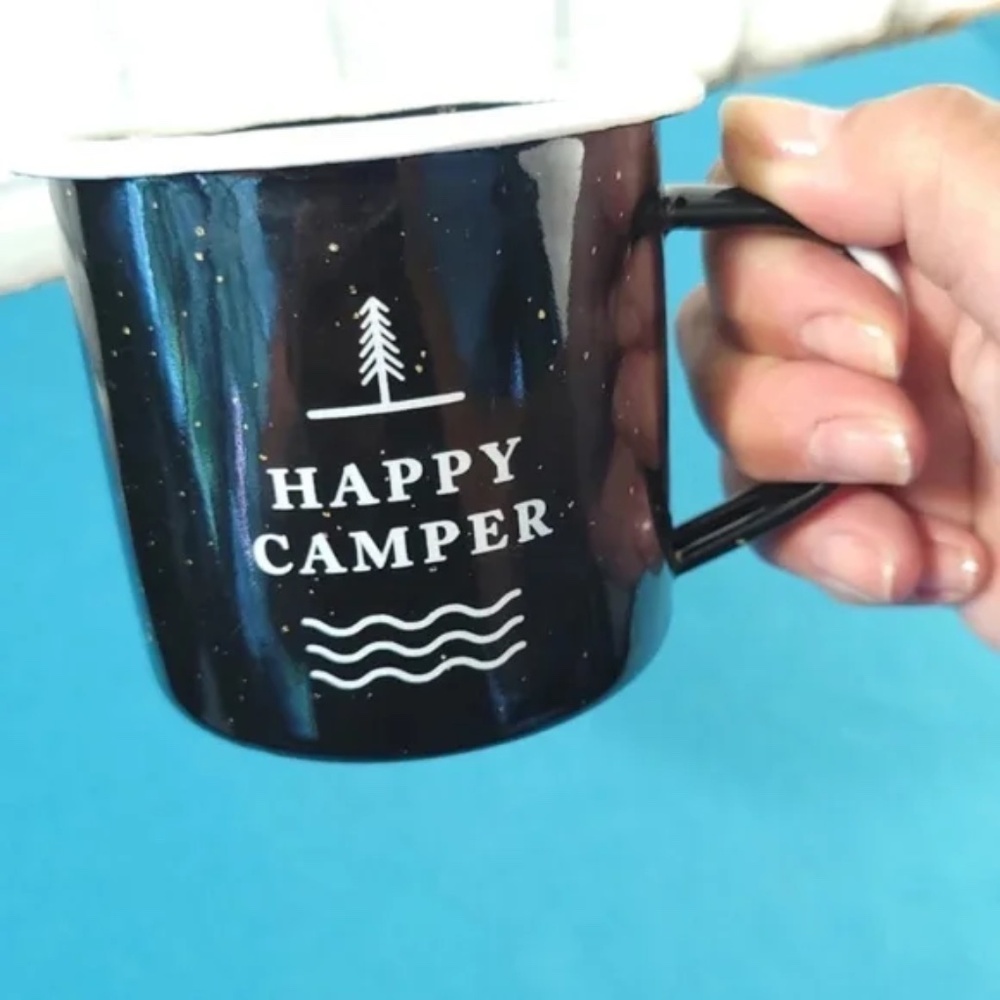 Happy Camper Metal Camp Mug
